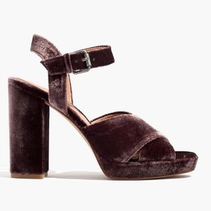 Madewell Brown Velvet Heels